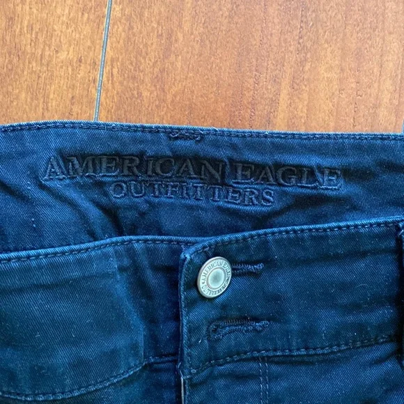 **American Eagle Outfitters Jeans Stretch Black Jeans 14 Artist Crop Jeans - Picture 3 of 8